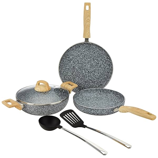 Image of amazon basics 5-Piece Non-Stick Cookware Set