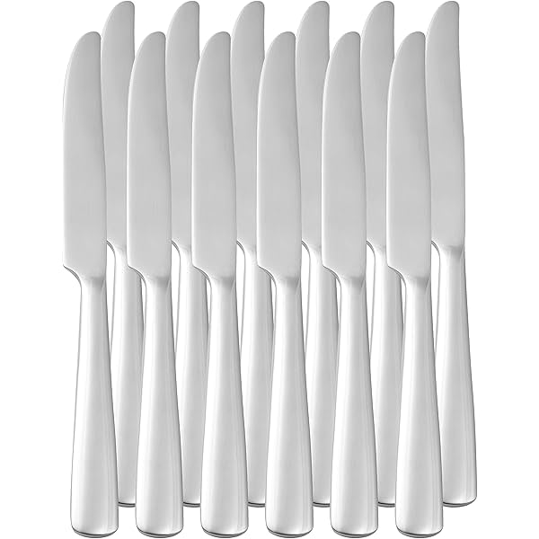 Image of amazon basics Cutlery Stainless Steel Dinner Knives Pack of 12