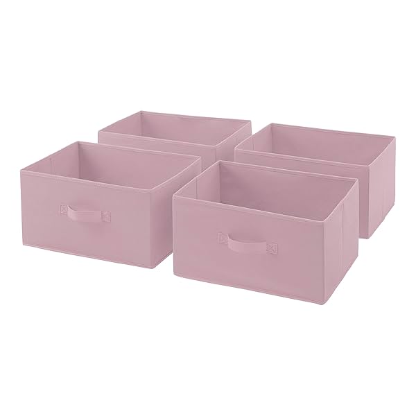 Image of amazon basics Fabric 4-Drawer Storage Organizer - Replacement Drawers, Pale Pink