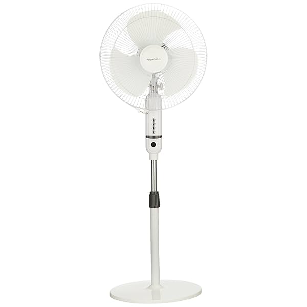 Image of amazon basics High-Speed Oscillating Pedestal Fan I 3 Adjustable Fan Speeds