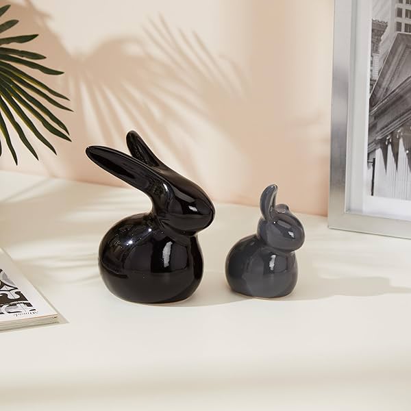 Image of amazon basics Home Décor Ceramic Rabbit Figurines