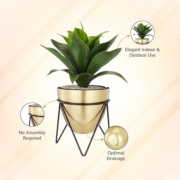 Image of amazon basics Metal Planters with Stand (Set of 2)