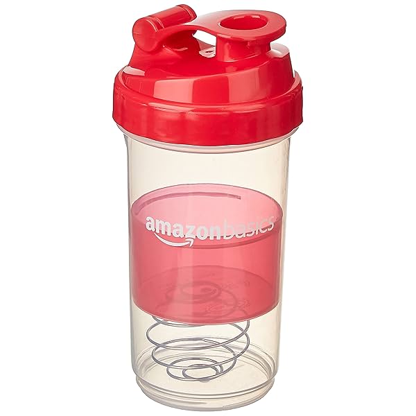 Image of amazon basics Sports Shaker Bottle with Storage Compartment and Blender Ball