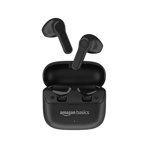 Image of amazon basics True Wireless in-Ear Earbuds with Mic, Touch Control, IPX5 Water-Resistance, Bluetooth 5.3, Up to 30 Hours