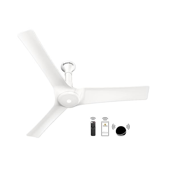 Image of atomberg Aris 1200mm BLDC Ceiling Fan with IoT & Remote Control | Smart Fan with Noiseless Operation (Marble White)