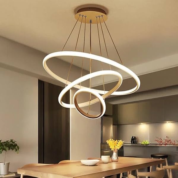 Image of blissbells Modern Double 3 Ring LED Chandelier Lamp 