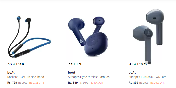 Image of boAt Neckband & Earbuds Starts at ₹799