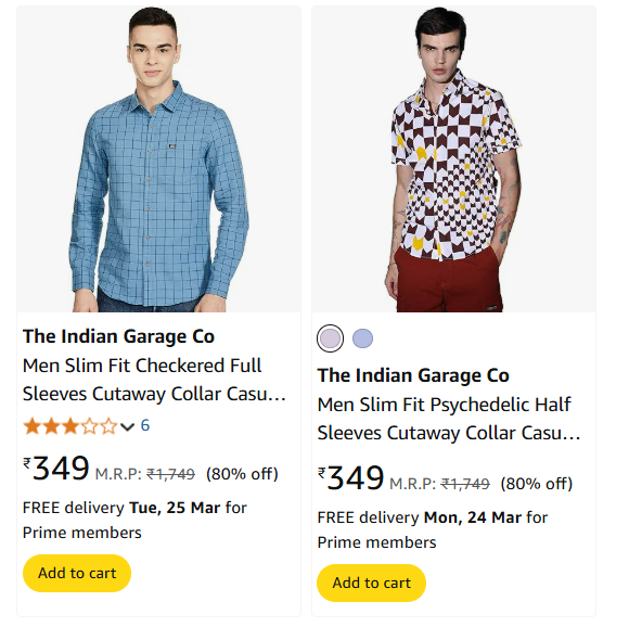 Image of bvThe Indian Garage Co Men Fahion Shirt Flat 80% Discount