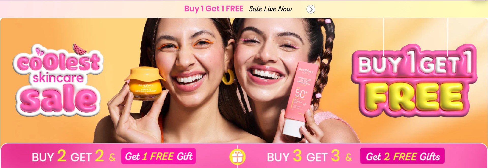 Image of dotandkey skincare sale : Buy 3 Get 3 Free & get 2 free Gifts 