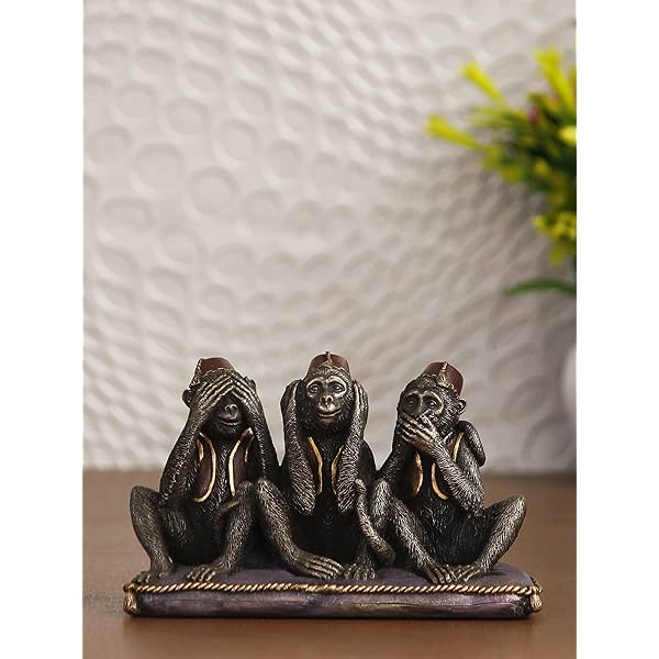 Image of eCraftIndia Handcrafted Polyresin and Bronze Set of 3