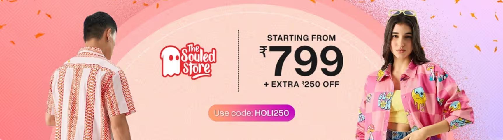 Image of gofynd Coupon : the souled store starting from ₹799