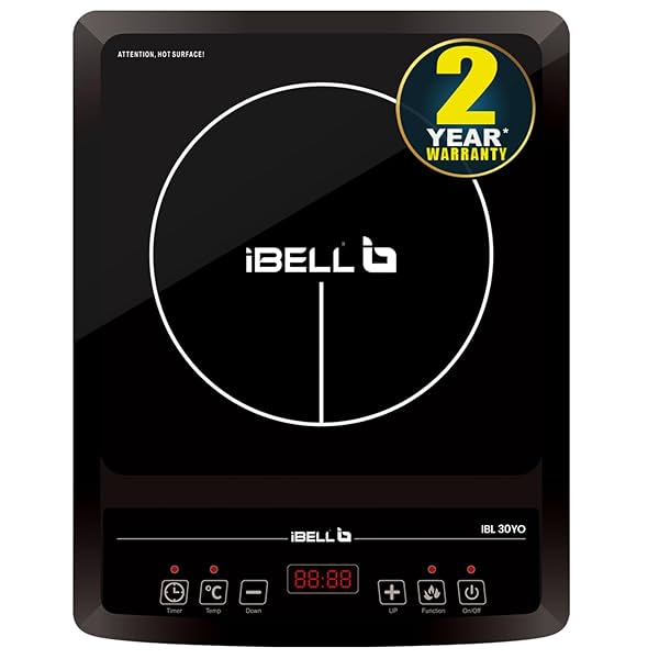 Image of iBELL IBL30YO Induction Cooktop with Crystal Glass Top , 2000W 