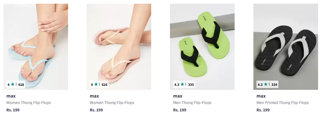 Image of max Women Thong Flip-Flops Starting Price @ ₹199