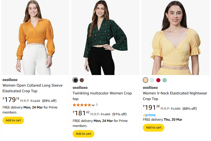 Image of oxolloxo Women Fashion Clothes Starting @ ₹169