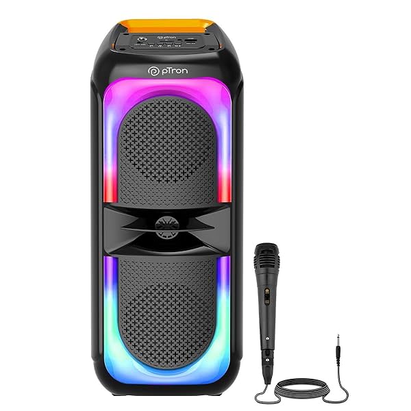 Image of pTron Fusion Beats 40W Karaoke Bluetooth Party Speaker with Loud & Clear Stereo Sound