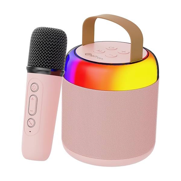 Image of pTron Newly Launched Fusion Bliss 16W Bluetooth Speaker with Wireless Karaoke Mic, 6H Playtime, Vibrant RGB Lights