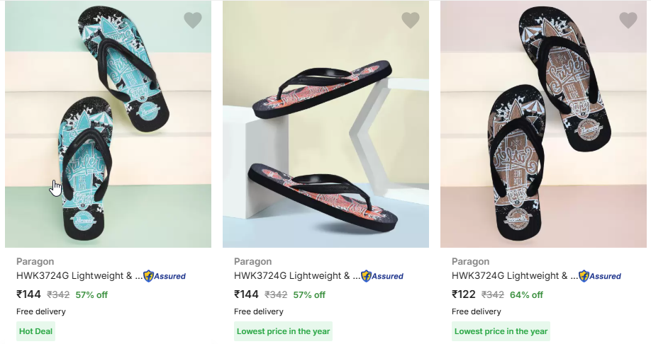 Image of paragon footwear Men Flip Flop Starts @ ₹144