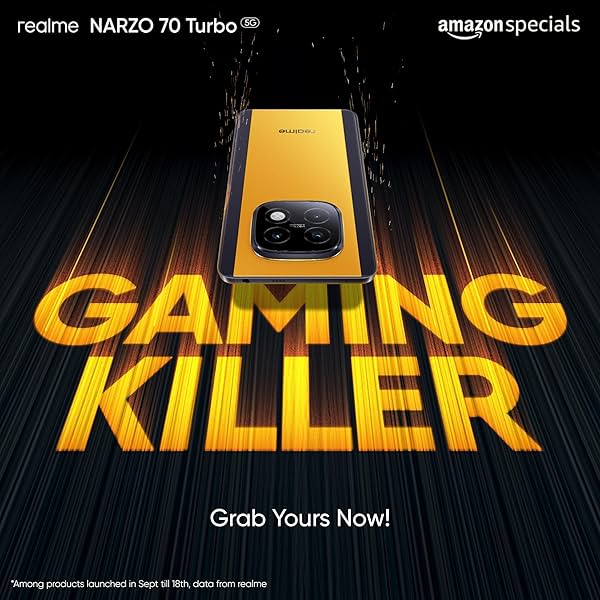 Image of realme NARZO 70 Turbo 5G (Turbo Green, 8GB RAM,128GB Storage) | 