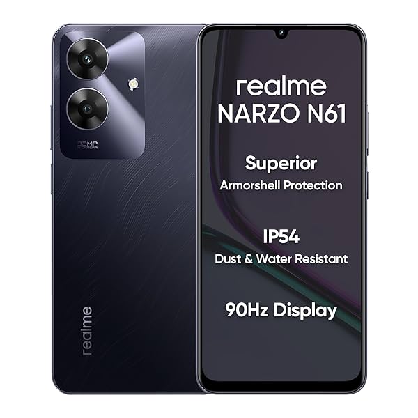 Image of realme NARZO N61 (Marble Black, 4GB RAM+64GB Storage) 90Hz Eye Comfort Display