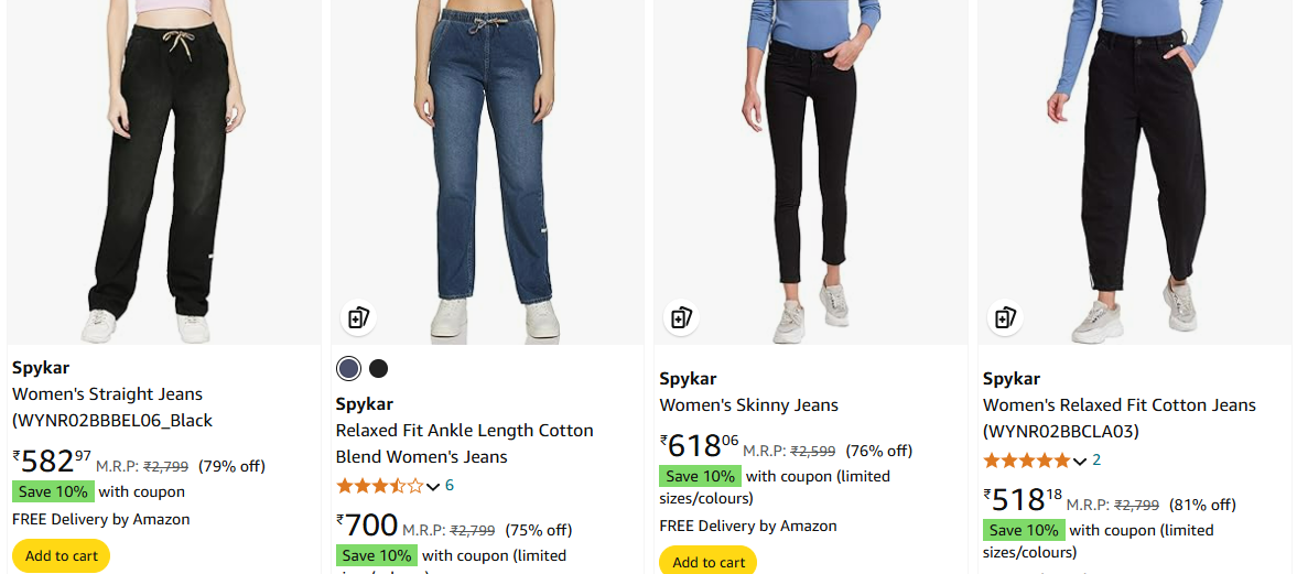 Image of spykar womens jeans and jeggings Up To 81% discount