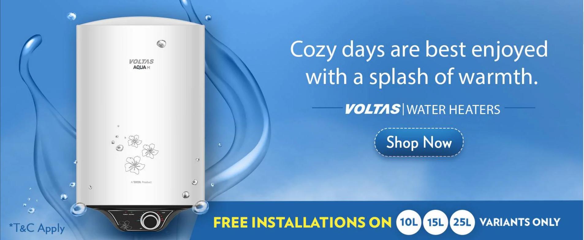 Image of  voltas Offers : Save Up to 50% on Water Heaters