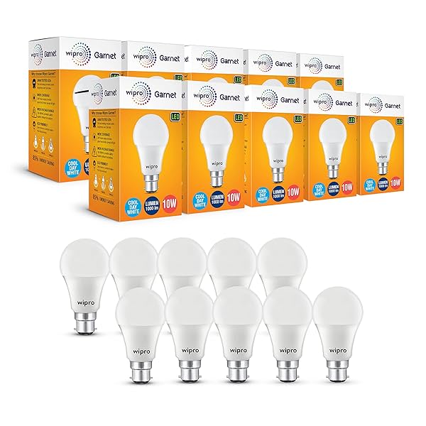 Image of wipro Garnet 10W LED Bulb | Pack of 10