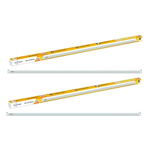 Image of wipro Garnet 20-Watt Slim LED Batten (White) - Pack of 2