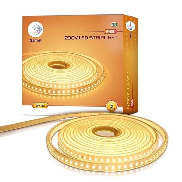 Image of wipro Garnet 5 Meters LED Strip Light| 120 LEDs/mtr | White | IP65-Waterproof 