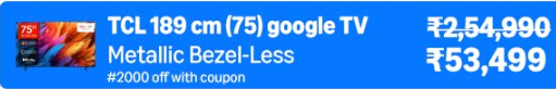 TCL (75V6B) 75 inches Smart LED Google TV