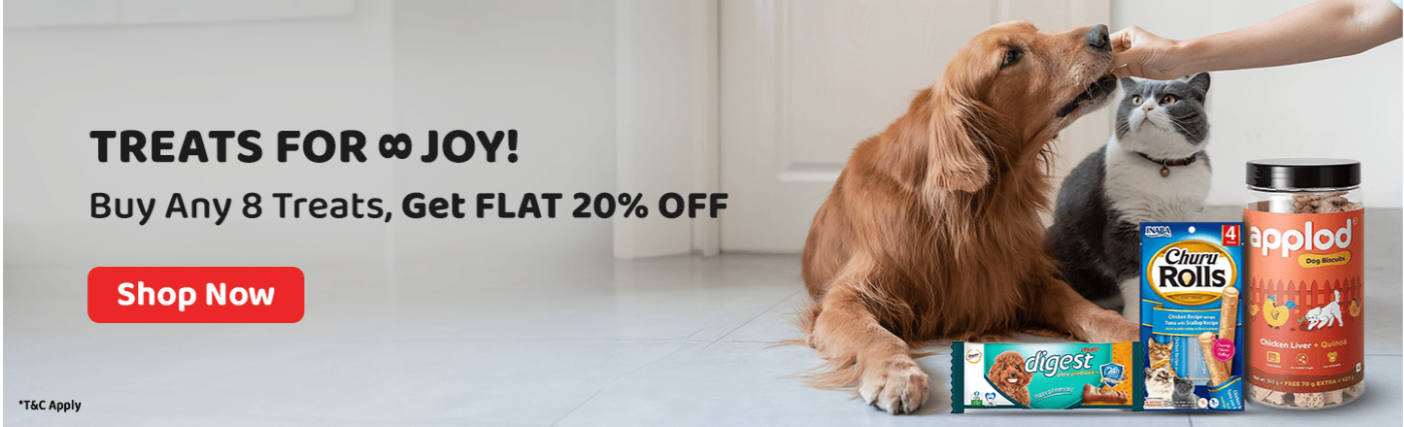 Image of zigLY sale: Get 20% off on Buy any 8 Treats for pets